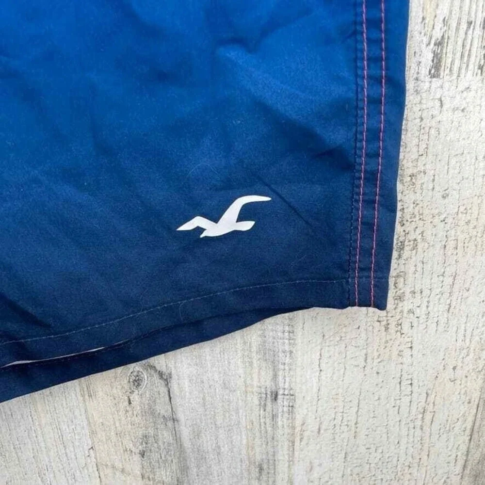 Hollister Swim Trunks Shorts Mens 28 Pink Purple Blue Mesh Lined Pockets‎
